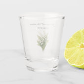 Maiglöckchen Weiße Florale Hochzeit Schnapsglas (Rückseite)