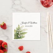 Maiglöckchen Weiße Florale Hochzeit Serviette (Beispiel)
