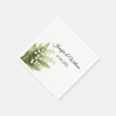 Maiglöckchen Weiße Florale Hochzeit Serviette (Ecke)
