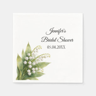 Maiglöckchen Weiße Florale Hochzeitsbrause Serviette