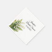 Maiglöckchen Weiße Florale Hochzeitsbrause Serviette (Ecke)
