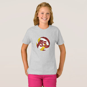 Maigrün-goldene Volleyball-Mannschaftsfarben indiv T-Shirt