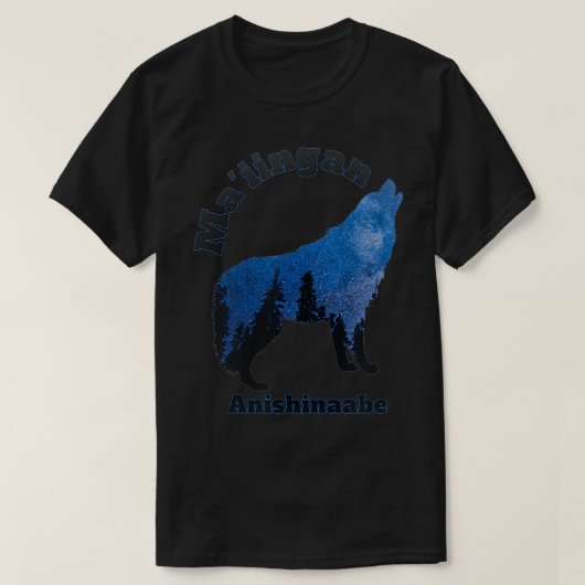 Maiingan Anishinaabe Ojibwe Chippewa Language Wolf T-Shirt (Design vorne)