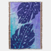 Maikai Hawaiian Monstera Leaf Krawatte-Dye Blend Decke (Vorderseite Vertikal)