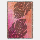 Maikai Hawaiian Monstera Leaf Krawatte-Dye Blend Decke (Vorderseite Vertikal)