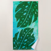Maikai Hawaiian Monstera Leaf Krawatte-Dye Blend G Strandtuch (Vorderseite)