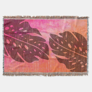 Maikai Hawaiian Monstera Leaf Tie-Dye Mischung Decke