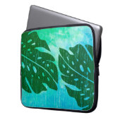 Maikai hawaiischer Monstera Blatt-gefärbte Laptopschutzhülle (Vorderseite Links)