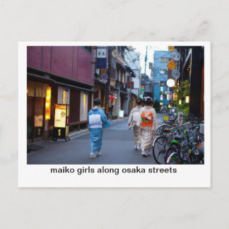 Maiko Girls entlang der osaka-Straßen Postkarte