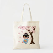 Maiko Kokeshi Doll - Blue Kimono Geisha Girl 2 Tragetasche (Vorne)