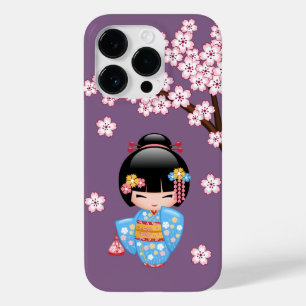 Maiko Kokeshi Doll - Blue Kimono Geisha Girl Case-Mate iPhone 14 Pro Hülle