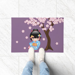 Maiko Kokeshi Doll - Blue Kimono Geisha Girl Fußmatte