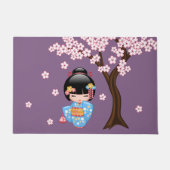 Maiko Kokeshi Doll - Blue Kimono Geisha Girl Fußmatte (Vorderseite)