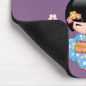 Maiko Kokeshi Doll - Blue Kimono Geisha Girl Mousepad (Ecke)