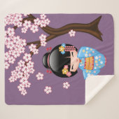Maiko Kokeshi Doll - Blue Kimono Geisha Girl Sherpadecke (Vorderseite (Horizontal))