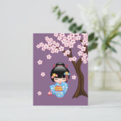 Maiko Kokeshi Doll - Geisha Sie sind willkommen Postkarte (Stehend Vorderseite)