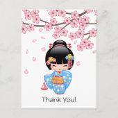 Maiko Kokeshi Doll - Niedlich Geisha Danke Postkarte (Vorderseite)