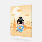 Maiko Kokeshi Doll Niedlich Geisha Girl Yellow Acrylschild (Winkel)