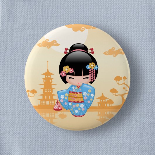 Maiko Kokeshi Doll - Niedliches japanisches Geisha Button