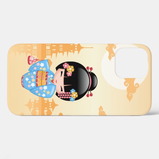 Maiko Kokeshi Doll - Niedliches japanisches Geisha Case-Mate iPhone Hülle (Rückseite (Horizontal))