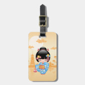 Maiko Kokeshi Doll - Niedliches japanisches Geisha Gepäckanhänger (Vorderseite vertikal)