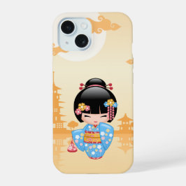 Maiko Kokeshi Doll - Niedliches japanisches Geisha iPhone 15 Hülle