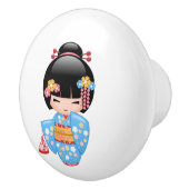 Maiko Kokeshi Doll - Niedliches japanisches Geisha Keramikknauf (Rechts)