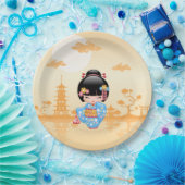 Maiko Kokeshi Doll - Niedliches japanisches Geisha Pappteller (Party)