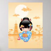 Maiko Kokeshi Doll - Niedliches japanisches Geisha Poster (Vorne)