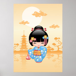 Maiko Kokeshi Doll - Niedliches japanisches Geisha Poster