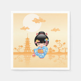 Maiko Kokeshi Doll - Niedliches japanisches Geisha Serviette