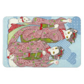 Maiko Maneki Neko Viel Glück Kimono Cats Magnet (Horizontal)