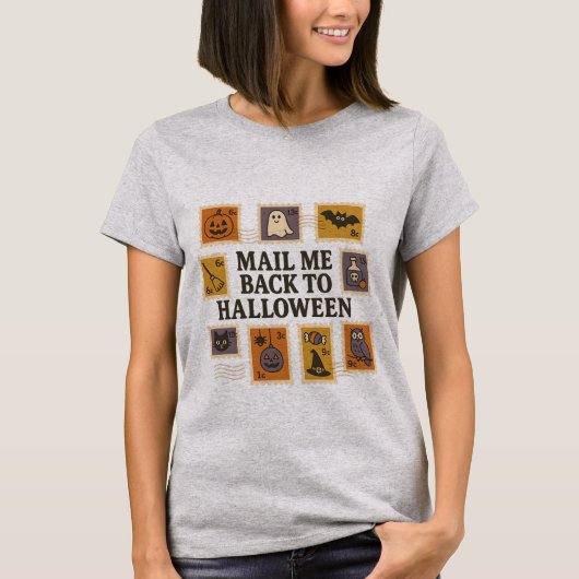 Mail an Halloween T - Shirt - Retro Postage (Vorderseite)