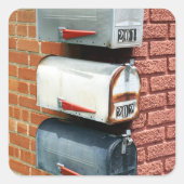 MAIL BOX POST BOX POSTCROSSING QUADRATISCHER AUFKLEBER (Vorderseite)