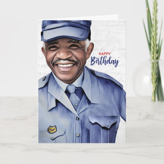 Mail Carrier African American Male Birthday Karte (Vorderseite)