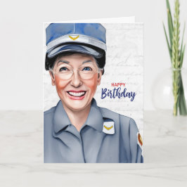 Mail Carrier Caucasian Female Postal Birthday Karte