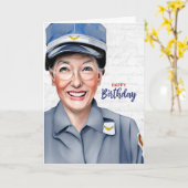 Mail Carrier Caucasian Female Postal Birthday Karte (Gelbe Blume)