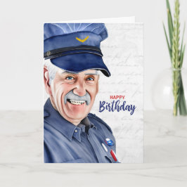 Mail Carrier Caucasian Male Male Postal Birthday Karte