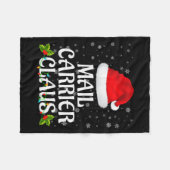 Mail Carrier Claus Christmas Lights Pajama Family Fleecedecke (Vorderseite (Horizontal))