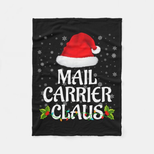 Mail Carrier Claus Christmas Lights Pajama Family Fleecedecke (Vorderseite)
