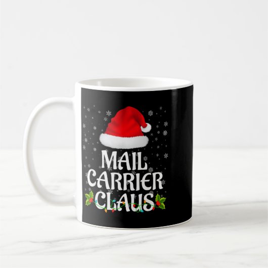 Mail Carrier Claus Christmas Lights Pajama Family Kaffeetasse (Links)