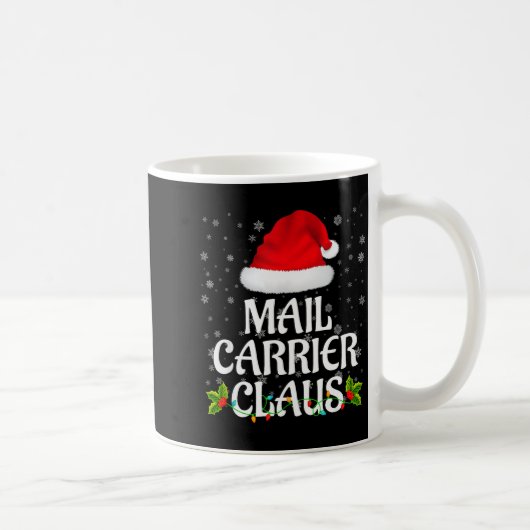 Mail Carrier Claus Christmas Lights Pajama Family Kaffeetasse (Rechts)
