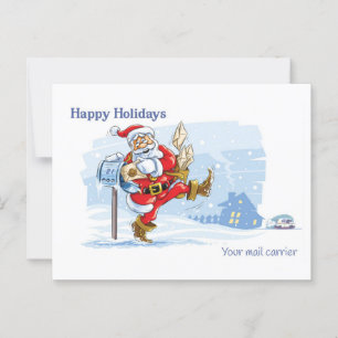 Mail Carrier Danke Karte - Santa Scene