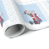 Mail Carrier Elf Holiday Wrapping Paper Geschenkpapier (Rolleneckpunkt)