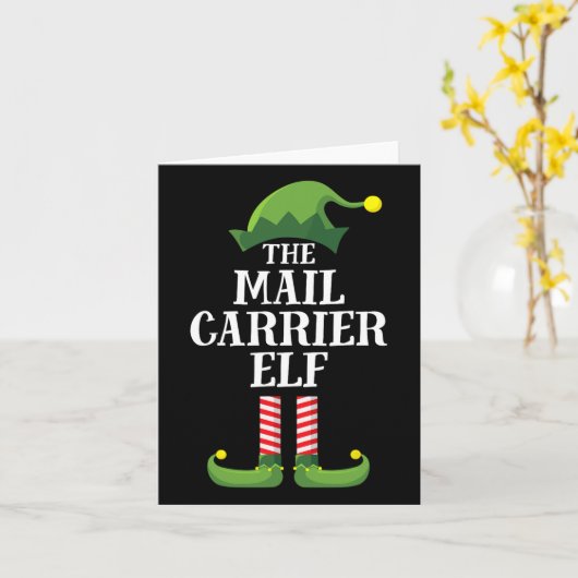 Mail Carrier Elf Matching Family Group Weihnachten Karte (Gelbe Blume)