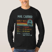 Mail Carrier Hourly Rate T-Shirt Retro Job Title (Vorderseite)