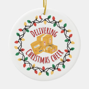 Mail Carrier Mailman UPS FedEx Weihnachten Keramik Ornament