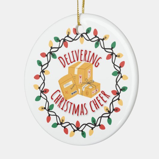 Mail Carrier Mailman UPS FedEx Weihnachten Keramik Ornament (Links)