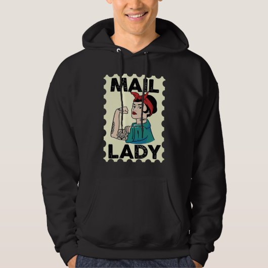 Mail Carrier Postal Worker Postman Mail Lady Stamp Hoodie (Vorderseite)