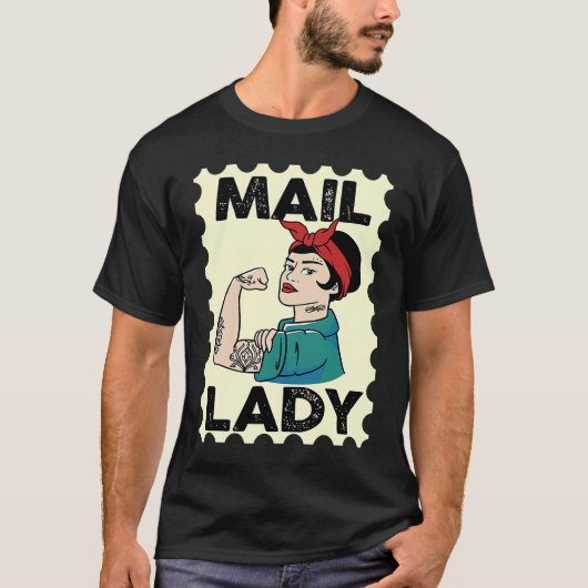Mail Carrier Postal Worker Postman Mail Lady Stamp T-Shirt (Vorderseite)